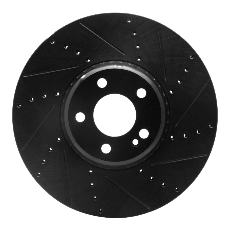 Mercedes-Benz C300 Brake Rotor (1) - Front Right - R1 Concepts - Drilled & Slotted - Black - `15-`23 Mercedes-Benz C300 Brake Rotor (1) - Front Right - R1 Concepts - Drilled & Slotted - Black - `15-`23